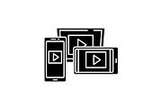Adaptive video design black icon