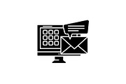E-mail black icon, vector sign on