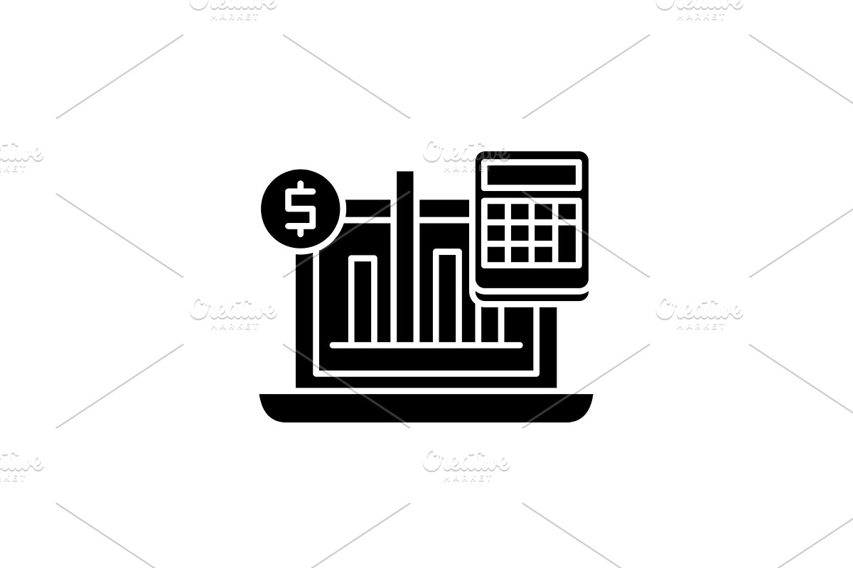 Business indicators black icon in Illustrations - product preview 8