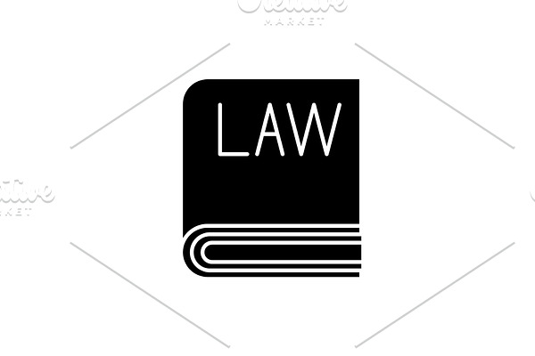 Law black icon, vector sign on