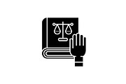 Law and order black icon, vector