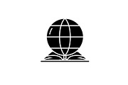 World law black icon, vector sign on