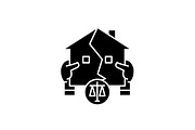 Real estate law black icon, vector