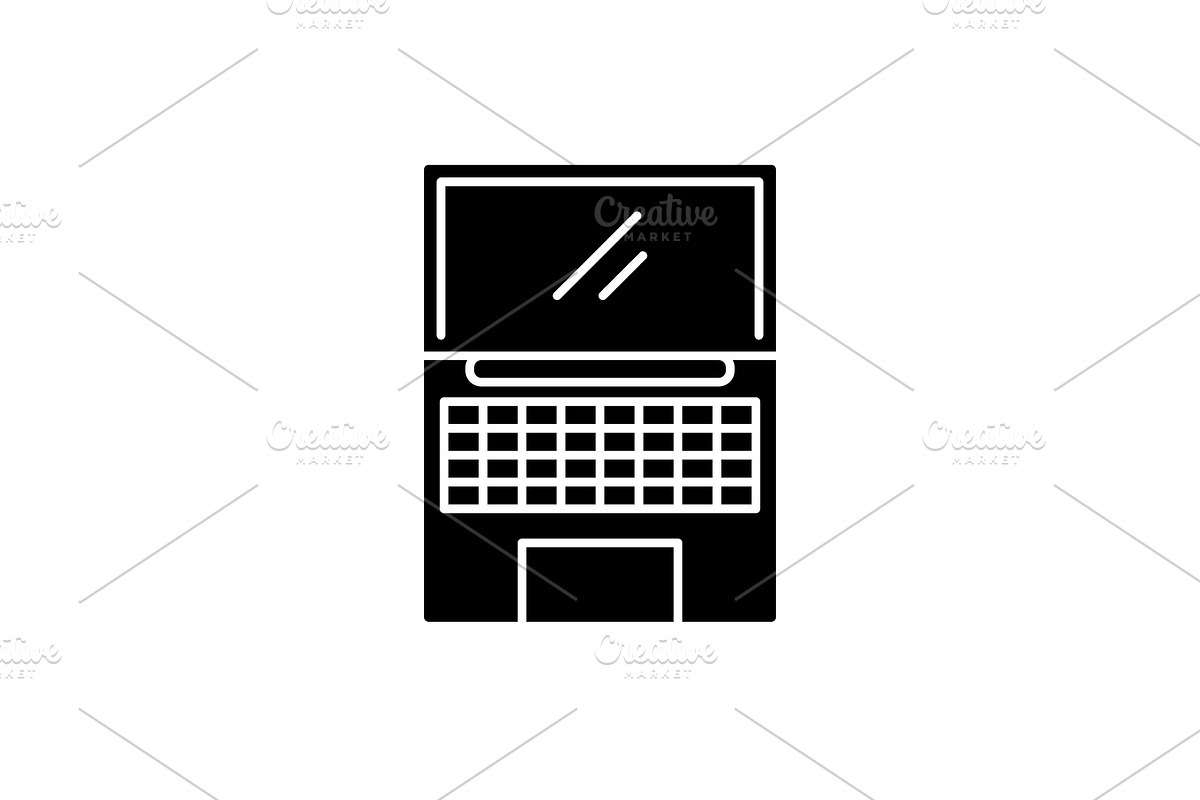 Netbook black icon, vector sign on in Illustrations - product preview 8