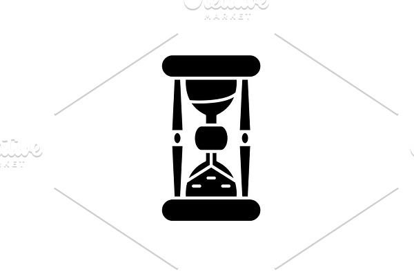 Hourglass black icon, vector sign on