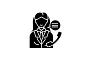 Office manager black icon, vector