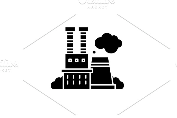 Industrial complex black icon