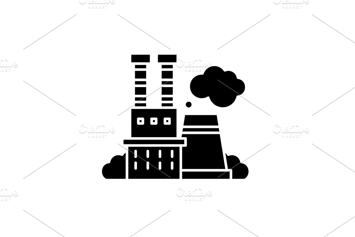 Industrial complex black icon in Illustrations - product preview 8