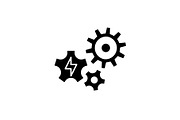 Power supply black icon, vector sign
