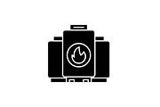 Gas boiler black icon, vector sign