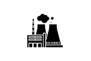 Thermal power plant black icon