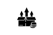Product growth black icon, vector