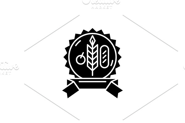 Bio product black icon, vector sign