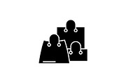 Online sales black icon, vector sign