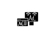 Advertising black icon, vector sign