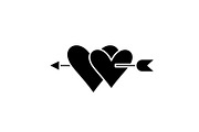 Love symbol black icon, vector sign