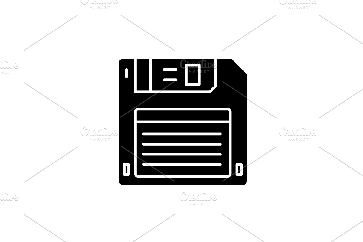 Diskette black icon, vector sign on in Illustrations - product preview 8