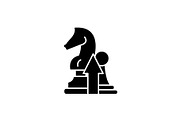 Strategy black icon, vector sign on