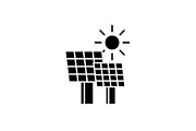 Solar power black icon, vector sign