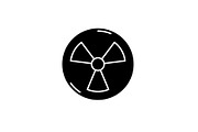 Atomic industry black icon, vector