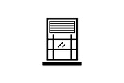 Window black icon, vector sign on