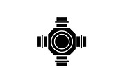 Hub black icon, vector sign on