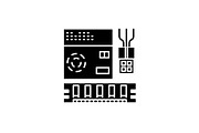 Computer software black icon, vector