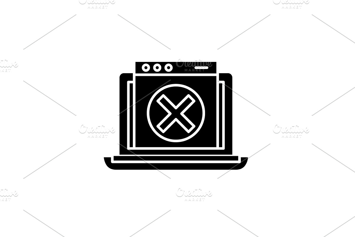 Network error black icon, vector in Illustrations - product preview 8