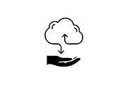 Cloud services black icon, vector