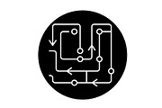 Computer algorithms black icon
