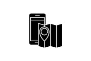 Location black icon, vector sign on