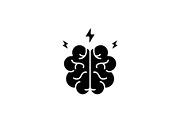 Brainstorm black icon, vector sign