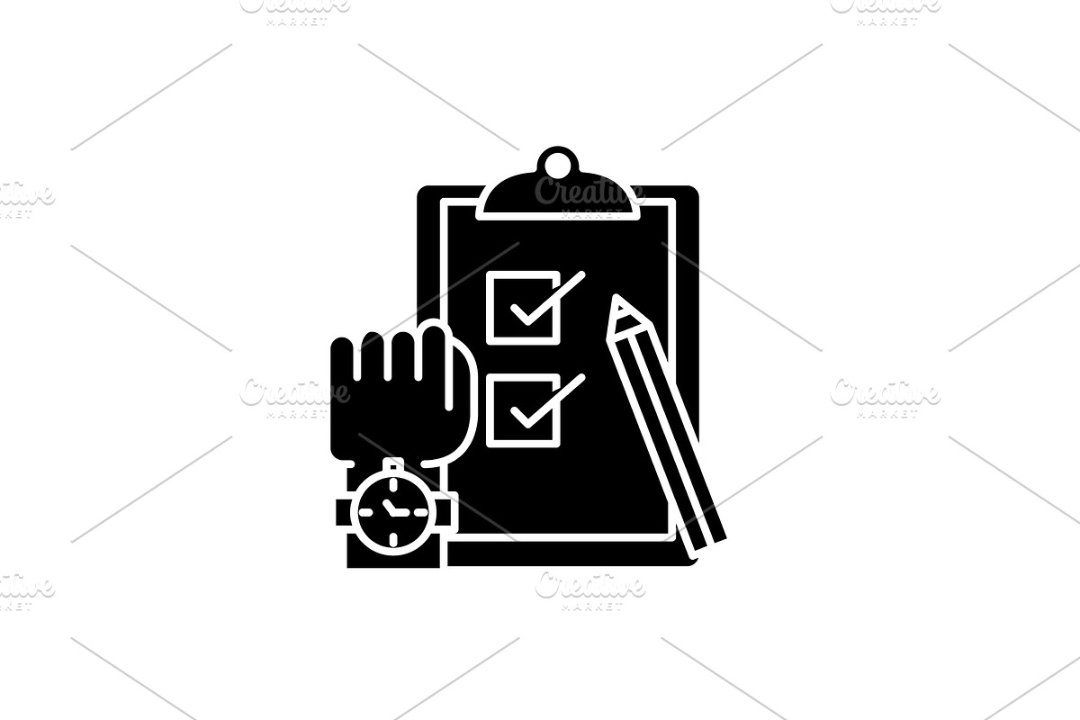 Exams black icon, vector sign on in Illustrations - product preview 8