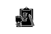 Exams black icon, vector sign on