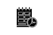 Schedule black icon, vector sign on