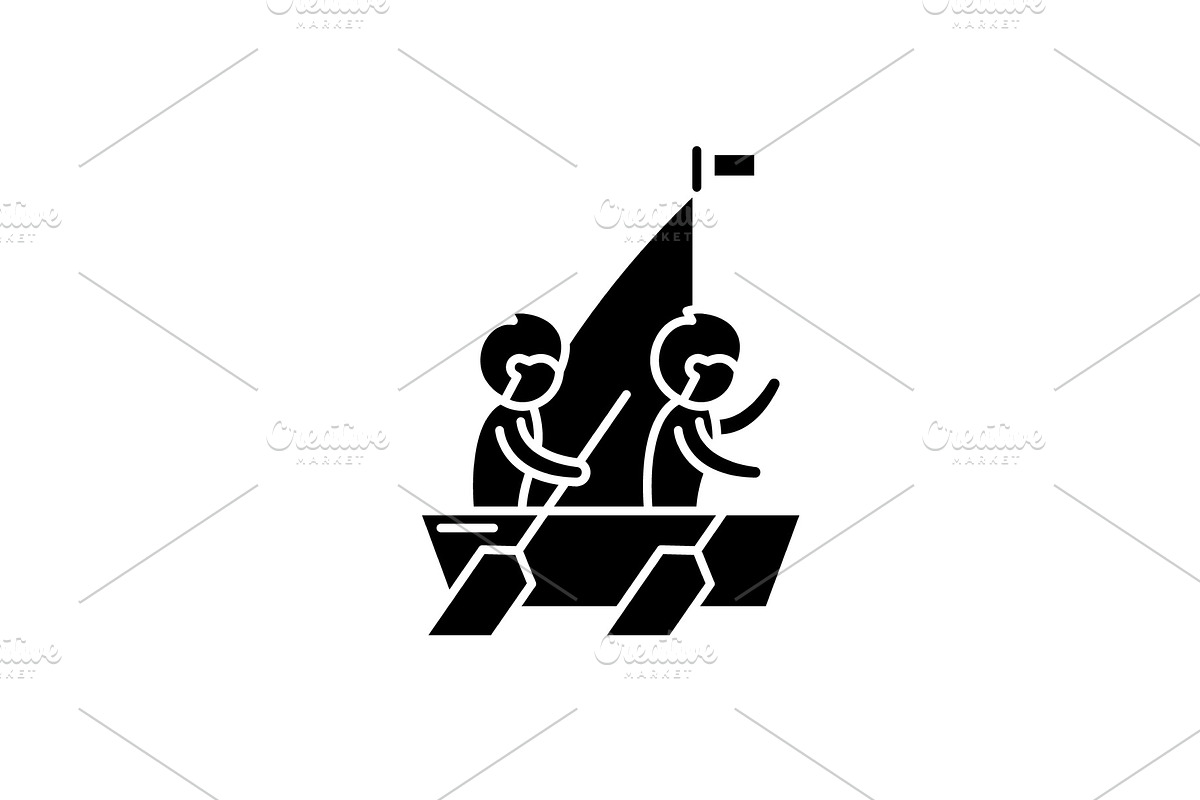 Group motivation black icon, vector in Illustrations - product preview 8