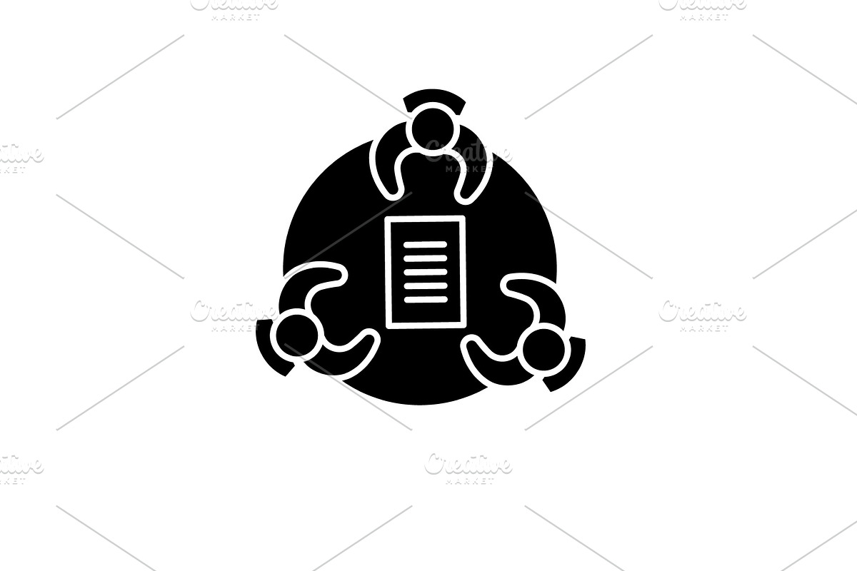 Working group black icon, vector in Illustrations - product preview 8