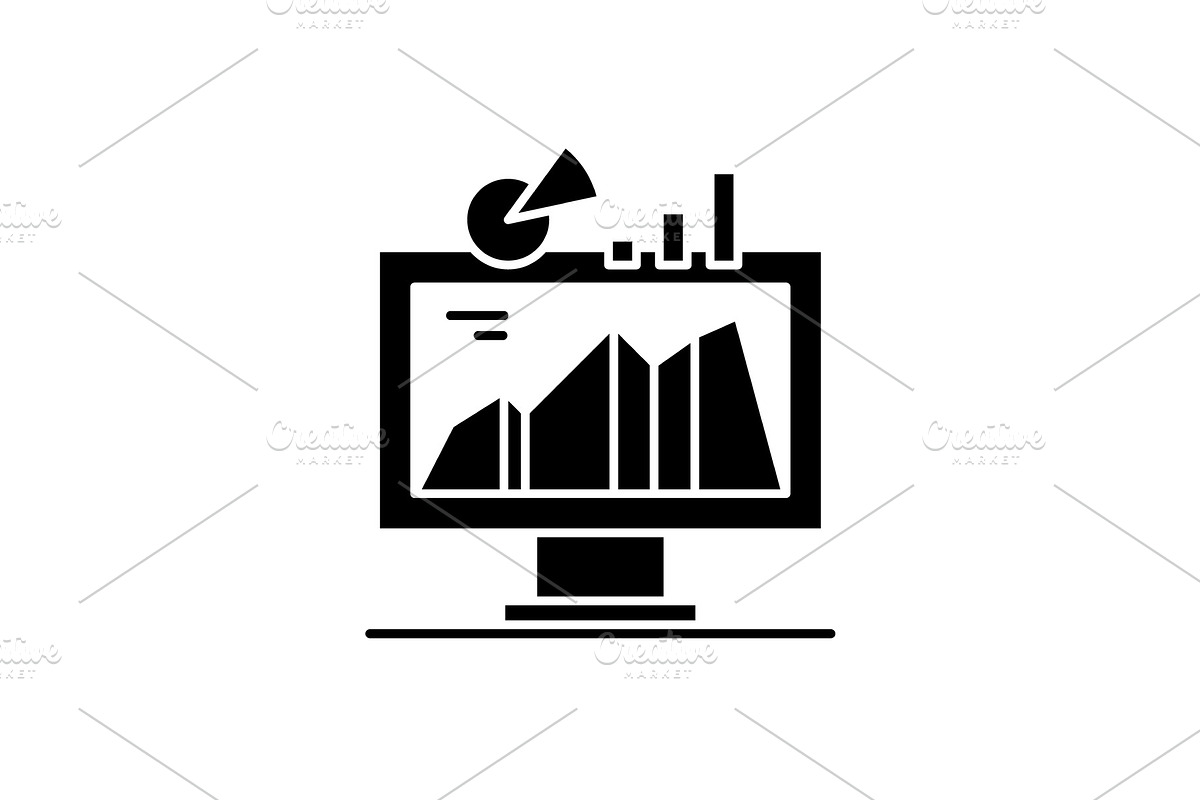 Business indicator system black icon in Illustrations - product preview 8