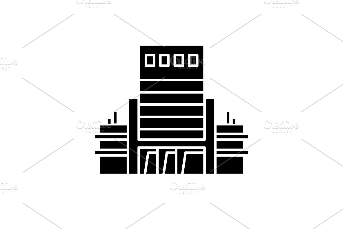 Modern business office black icon in Illustrations - product preview 8