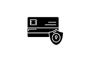 Payment security black icon, vector