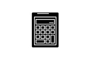 Business calculation  black ico