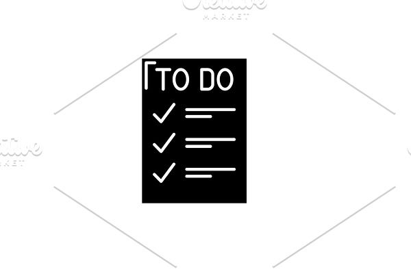 To do list black icon, vector sign