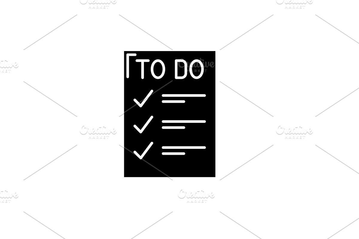 To do list black icon, vector sign in Illustrations - product preview 8