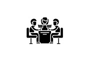 Business meeting black icon, vector