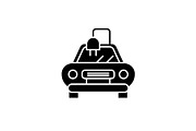 Electric automatic car black icon