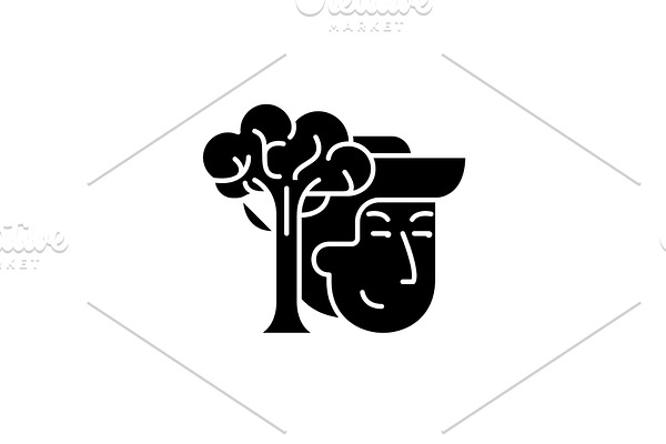 Conservationists black icon, vector