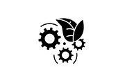 Eco technology black icon, vector