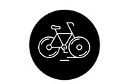 Cute bicycle black icon, vector sign