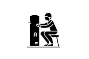 Foreman black icon, vector sign on
