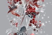 snow flower, berries, leaves | JPEG